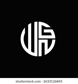 WGN logo WGN icono WGN monograma WGN letra minimalista Círculo plano Diseño de logotipo abstracto moderno único.
