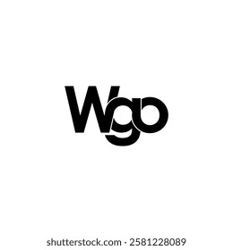 wgo lettering initial monogram logo design