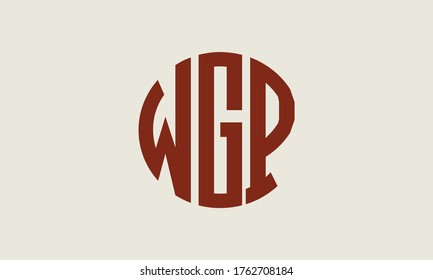 WGP Circle Emblem Abstract Monogram Letter Mark Vector Logo Template