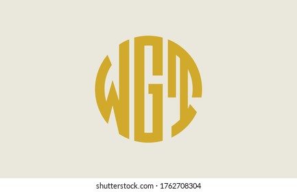 Plantilla de logotipo de marca vectorial de la letra monográfica del círculo WGT