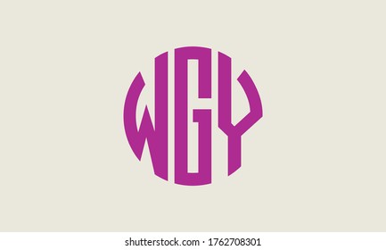 WGY Circle Emblem Abstract Monogram Letter Mark Vector Logo Template