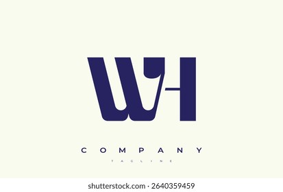 WH Abstract Geometric Logo Design. Modern and elegant logo design with simplistic typography elements, showcasing branding excellence.
