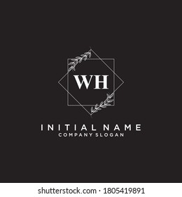 WH Beauty vector initial logo, handwriting logo of initial signature, wedding, fashion, jewerly, boutique, floral and botanical with creative template for any company or business.