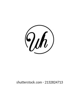 WH concepto de círculo femenino logotipo inicial mejor para la belleza y la moda