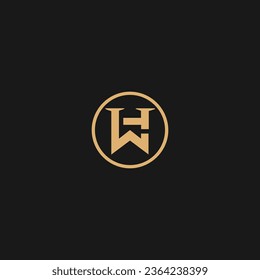WH circle initial letter vector logo, abstract letter WH logo design template,
