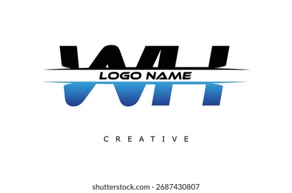 WH Creative Dynamic Logo Design Modern Company Branding Design Creative Monogram Latter Mark.