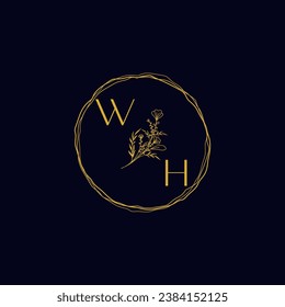 WH elegant wedding initial logo in high quality professional design that will print well across any print media