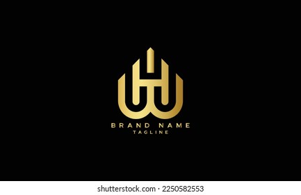 WH, HW, Abstract initial monogram letter alphabet logo design