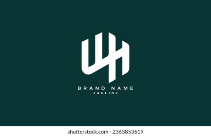 WH, HW, Abstract initial monogram letter alphabet logo design