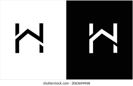 WH ,HW Abstract Letters Logo monogram