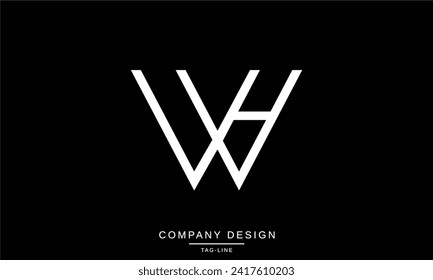 Monograma con logotipo de letras abstractas WH, HW