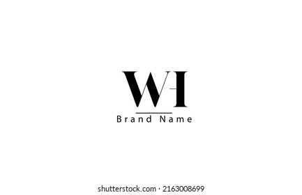 WH HW W H abstract vector logo monogram template