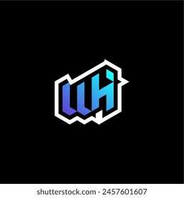 WH initial gradient blue gaming concept ideas for esport team, twitch and streamer