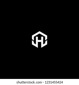 wh initial hexagon line letter.