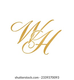 WH initial logo design vector 