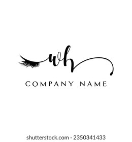 WH initial Logo lash logo eyelash vector modern