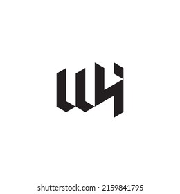 WH initial logo letters in high quality professional design that will print well across any print media