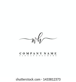 WH Initial luxury handwriting logo vector