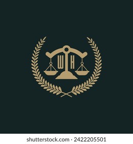 WH initials for law firm logo icon design vector image