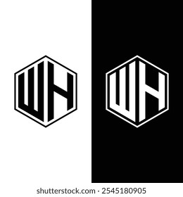 WH Letter Initial Logo Design Template Vector Illustration Stock Vector