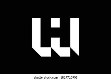WH letter logo design on luxury background. HW monogram initials letter logo concept. WH icon design. HW elegant and Professional white color letter icon design on black background.  WH HW W H