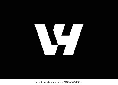 WH letter logo design on luxury background. HW monogram initials letter logo concept. WH icon design. HW elegant and Professional white color letter icon design on black background.