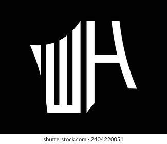 Diseño vectorial del logotipo de la letra WH