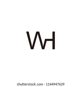 wh letter vector logo
