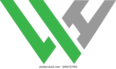 WH letters minimal logo vector