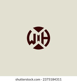 WH line geometric initial logo in high quality professional design that will print well across any print media