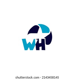 WH logo design. WH  Professional letter logo design.