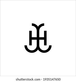 WH logo design vector sign