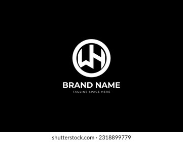 Logo de WH. Vector de diseño de letras. Letra inicial WH 