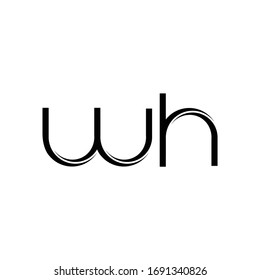 WH Logo monogram with slice rounded modern design template isolated on white background