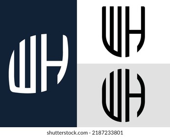 WH modern initial letter logo design vector bundle. It will be suitable for which company or brand name start those initial.