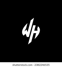 WH monogram esport logo design with cool shape concept in vector