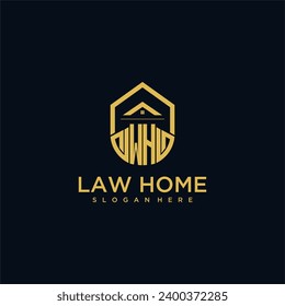 WH-Monogramm-Anfangslogo für Lawinen mit Formgebung für Wohnungen