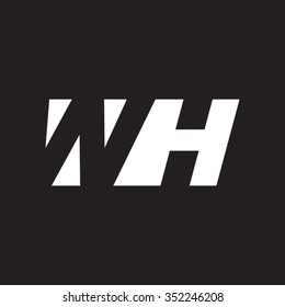 WH negative space letter logo black background