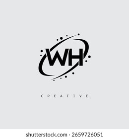WH Orbit Monogram Logo – Futuristic Minimalist Lettermark for Modern Branding and Tech-Inspired Identity Design