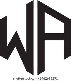 WH Polygon logo design, icon, symbol, vector file