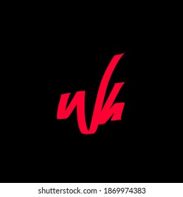 Wh red handwritten logo for identity black background