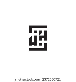 WH square concept retro logo in high quality professional design that will print well across any print media