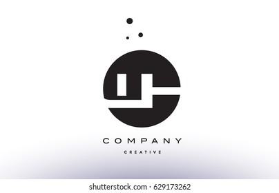 WH W H alphabet company letter logo design vector icon template simple black white circle dot dots creative abstract