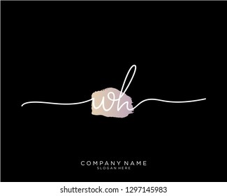 WH W H Initial handwriting logo template