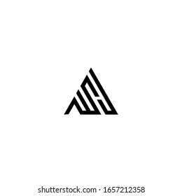 WH W H Letter Initial Logo Design
