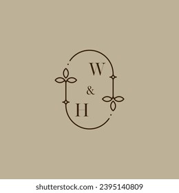 WH wedding initial logo in high quality professional design that will print well across any print media