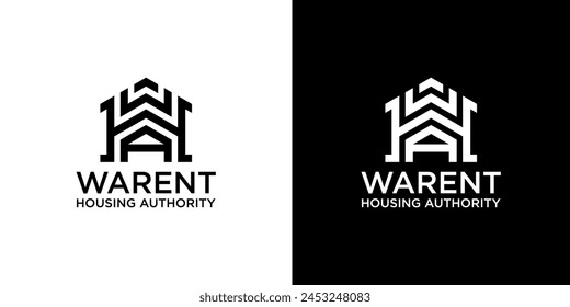 WHA letter logo design on BLACK and WHITE background. WHA creative initials letter logo concept. WHA letter design.