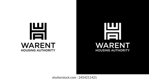 WHA letter logo design on BLACK and WHITE background. WHA creative initials letter logo concept. WHA letter design.