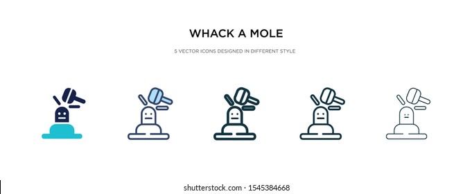 whack a mole icon in different style vector illustration. two colored and black whack a mole vector icons designed in filled, outline, line and stroke style can be used for web, mobile, ui