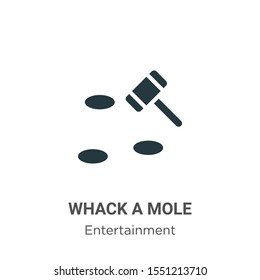 Whack a mole vector icon on white background. Flat vector whack a mole icon symbol sign from modern entertainment collection for mobile concept and web apps design.